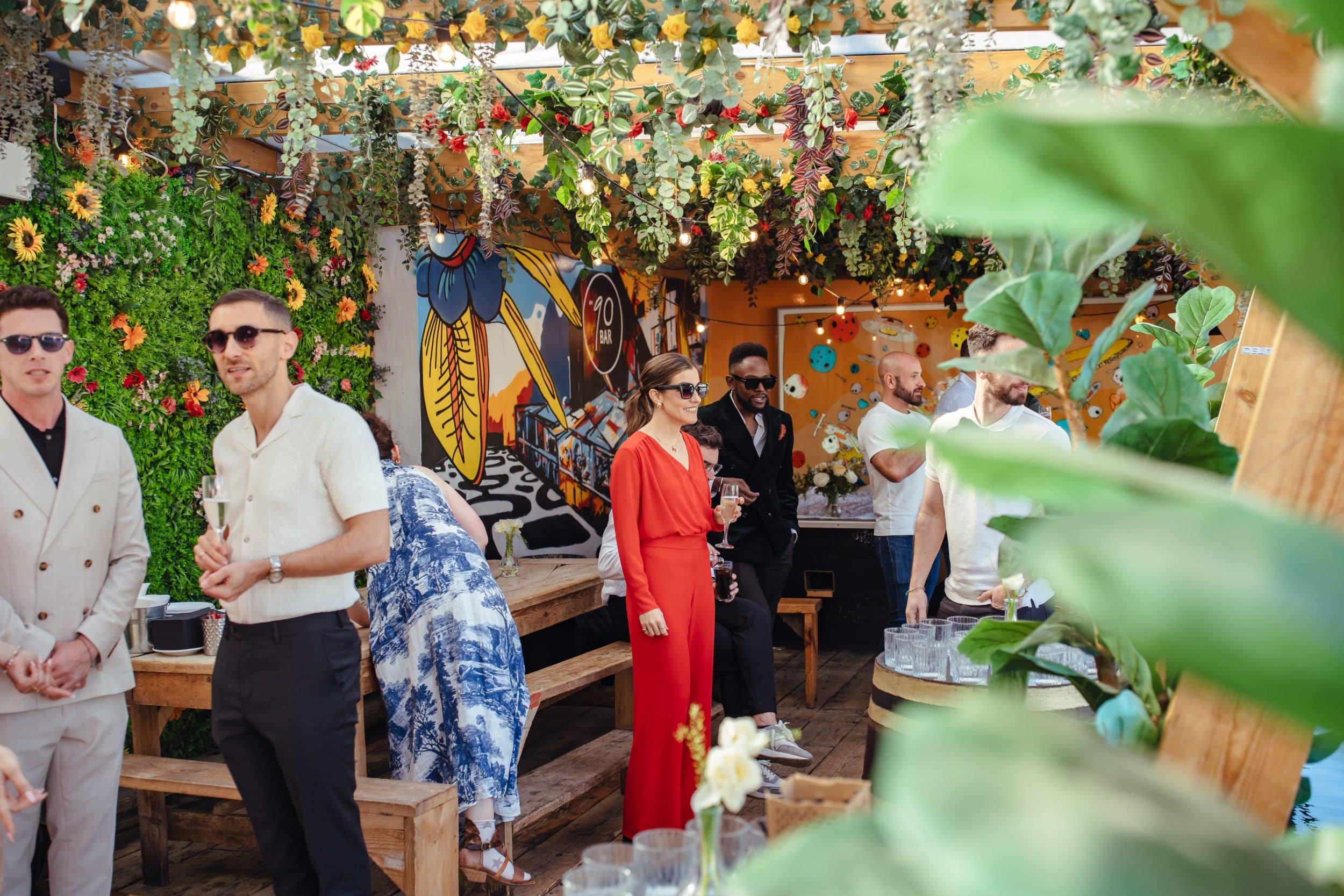 Hackney Wick party venue with guests enjoying a summer social